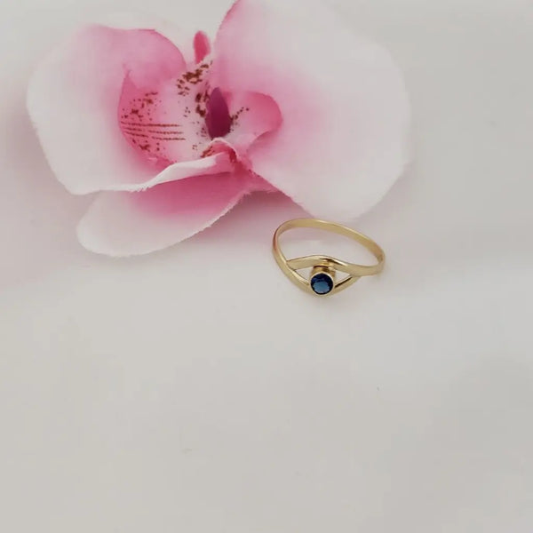 Anillo De Dama De Cristal Azul
