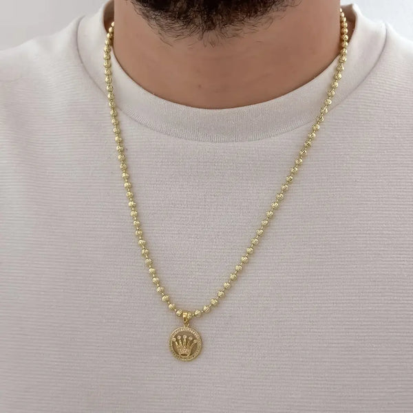 Cadena De Caballero De Tejido Militar De 60cm-3mm De Grosor Con Dije De Rolex Cristal