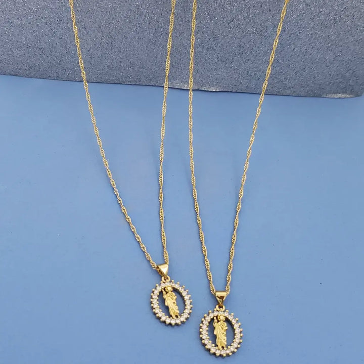 Cadenas Para Parejas De Tejido Singapur Con Dijes Cristal De San Judas + Envío Gratis