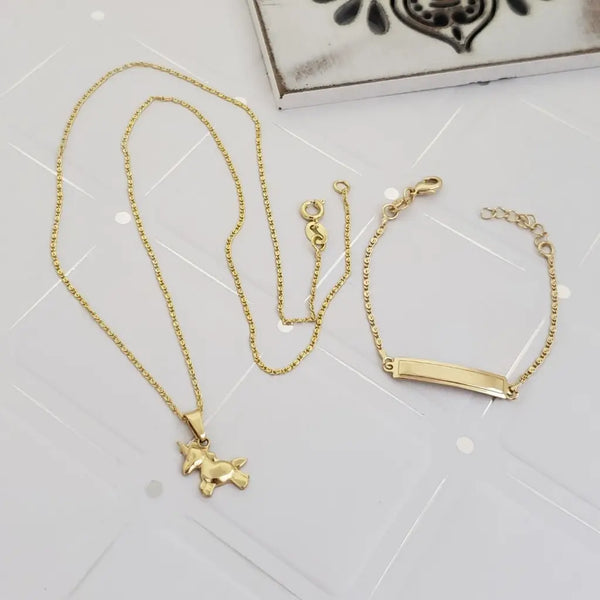 Conjunto Con Cadena Y Esclava De Tejido Caracol Para Niños