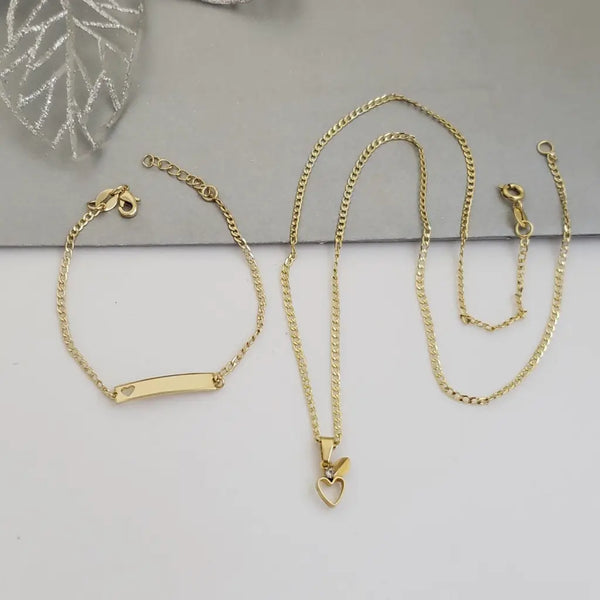 Conjunto Con Cadena Y Esclava De Tejido Cubana Para Niños
