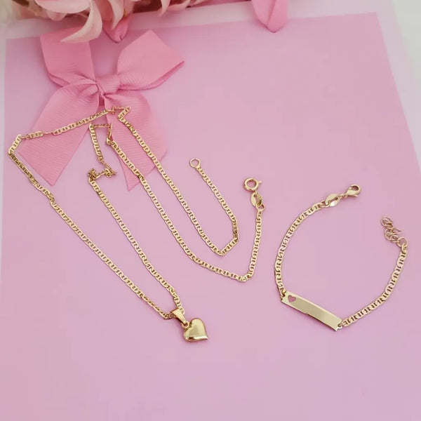 Conjunto Con Cadena Y Esclava De Tejido Escalera Para Niños