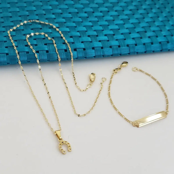 Conjunto Para Niños Con Cadena De Tejido Crispeta Y Esclava De Tejido Cartier Delgada
