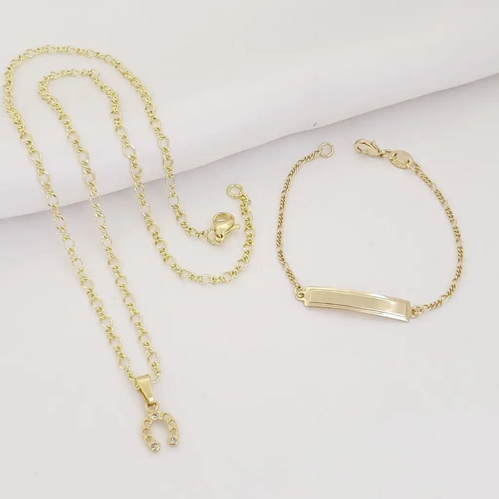 Conjunto Para Niños Con Cadena Y Esclava De Tejido Aros