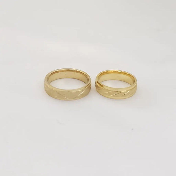 Par De Argollas De Matrimonio De Franja Rustica Cristal Con Marcado